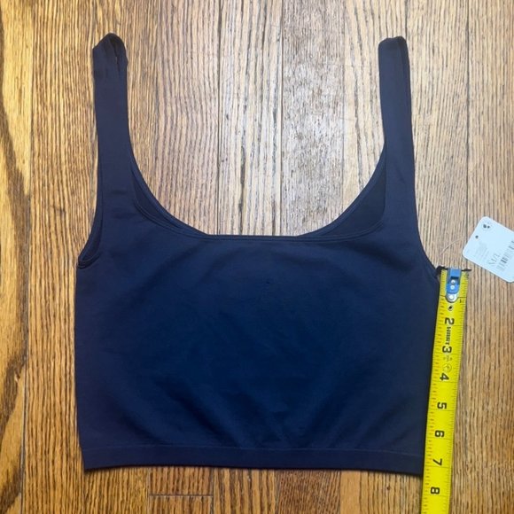 NWT Free People Intimately Scoop neck Crop top M/L Navy Blue - Picture 6 of 7